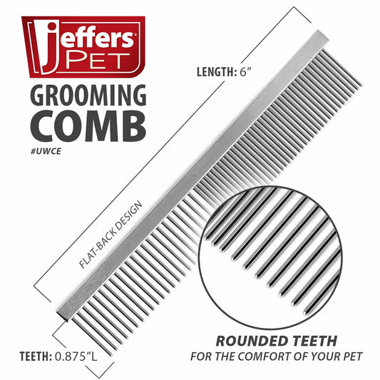 Fine & Wide Tooth Pet Comb for Removing Tangles and Loose Fur