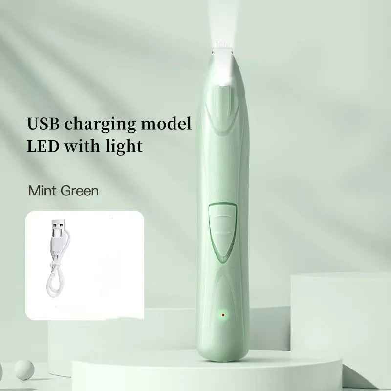 Rechargeable Dog & Cat Nail Grinder with LED Light | Quiet USB Pet Nail Trimmer