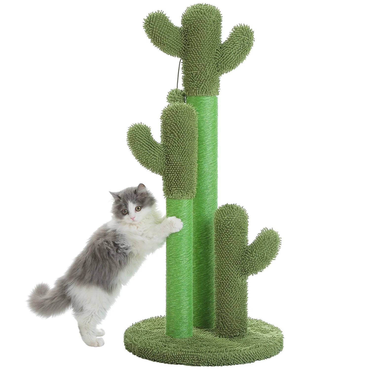 PAWZ Road 23" Cactus Cat Scratching Posts Medium Sisal Cat Scratcher,Green