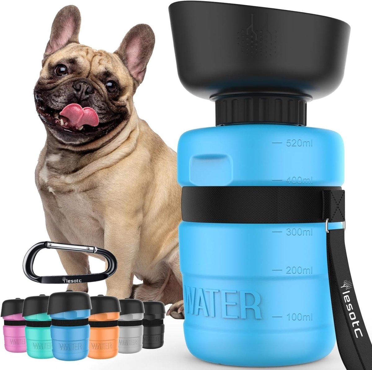 Portable Pet Water Bottle with Built-In Bowl for Dogs & Cats