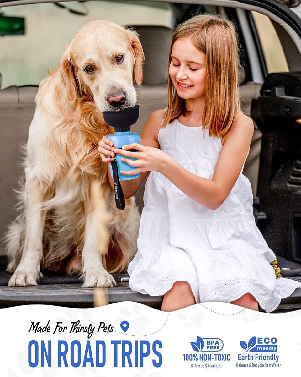 Portable Pet Water Bottle with Built-In Bowl for Dogs & Cats