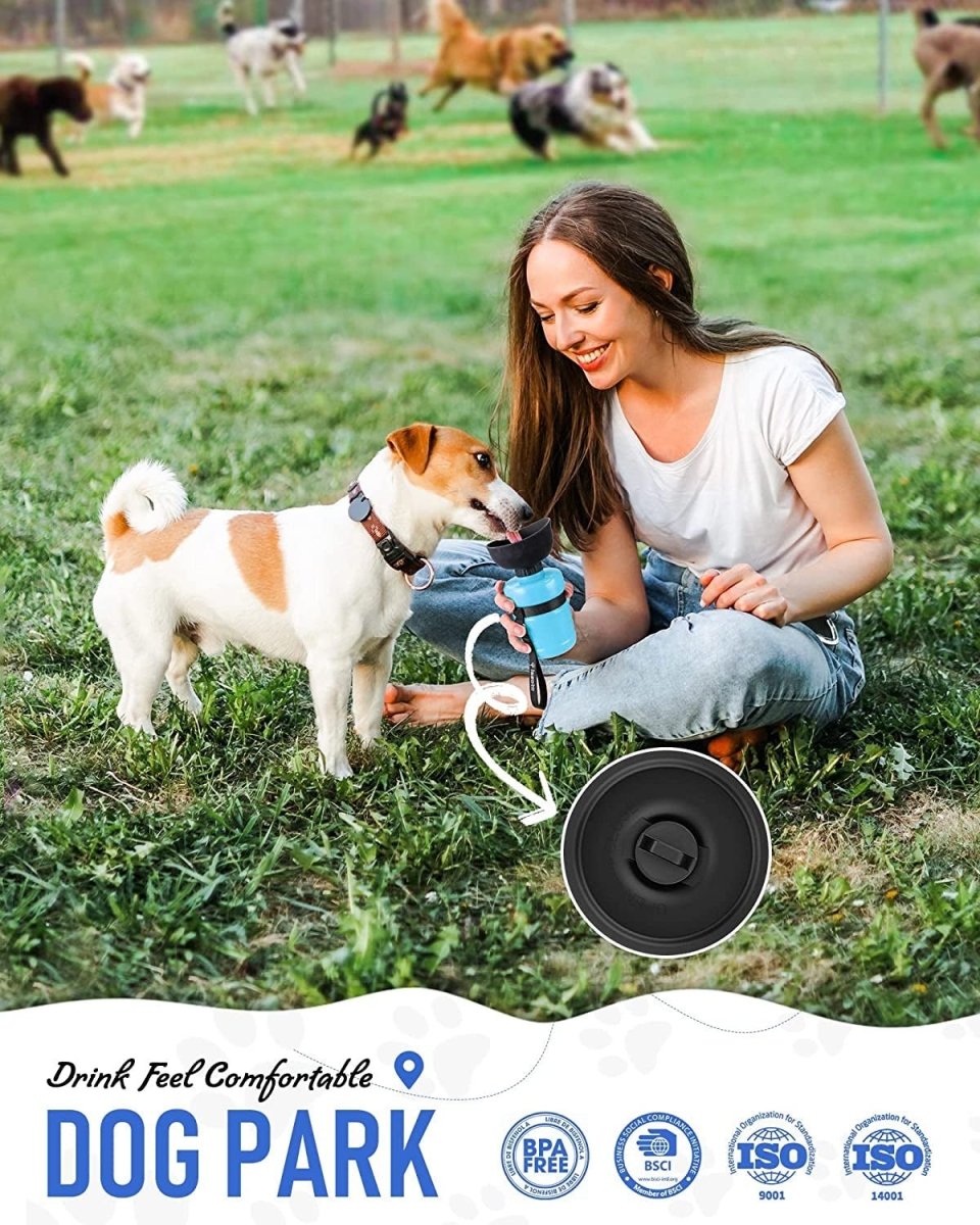 Portable Pet Water Bottle with Built-In Bowl for Dogs & Cats