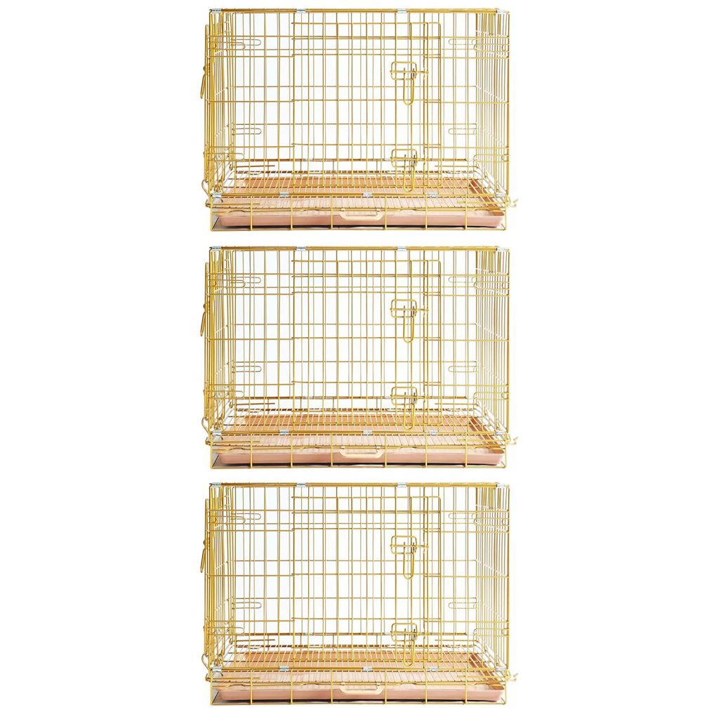 24-42" Collapsible Copper Gold Dog Crate GLD24-42