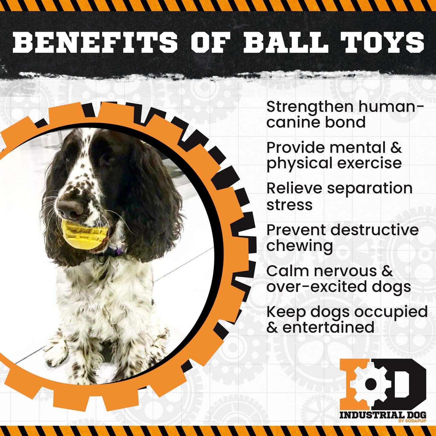 Industrial Heavy-Duty Dog Ball | USA-Made Natural Rubber Treat Dispensing Chew Toy