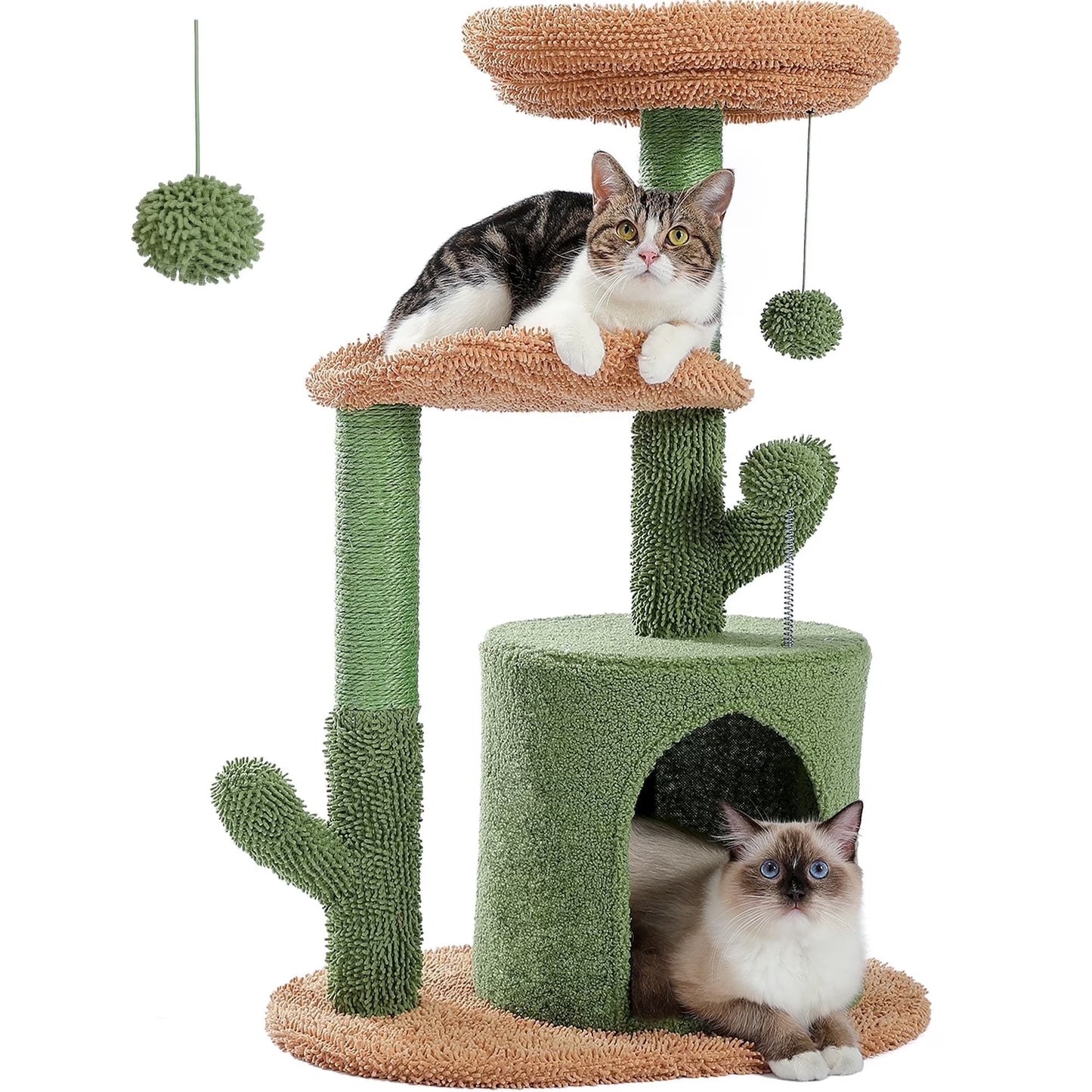 PAWZ Road 32" Flower Cat Tree Tower with Cat Scratching Posts Perch for Indoor Small Cats, Purple