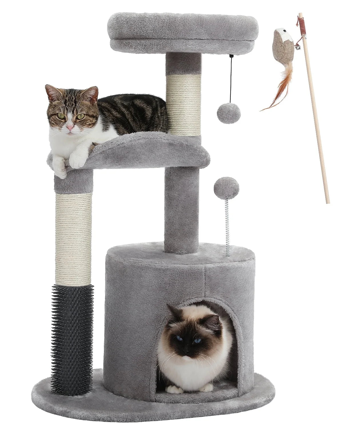 PAWZ Road 32" Flower Cat Tree Tower with Cat Scratching Posts Perch for Indoor Small Cats, Purple