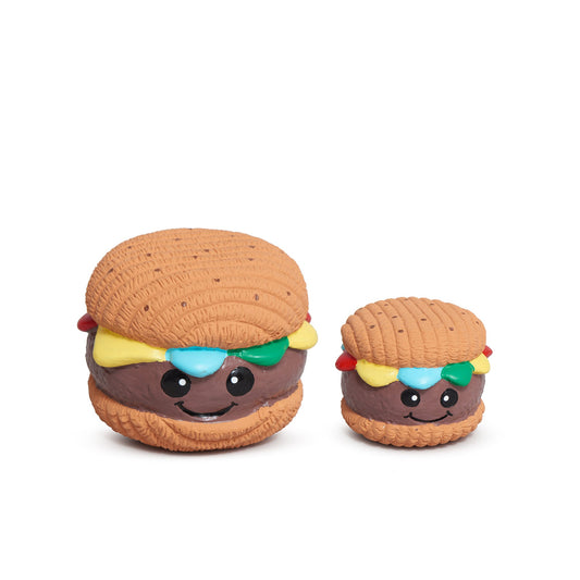 Big Buns Hamburger Ruff-Tex® Latex Dog Toy | Durable Squeaky Floating Fetch Toy