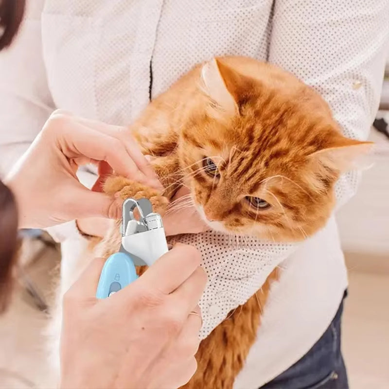 LED Dog & Cat Nail Clippers with Safety Light & Nail Catcher | Professional Pet Nail Trimmer