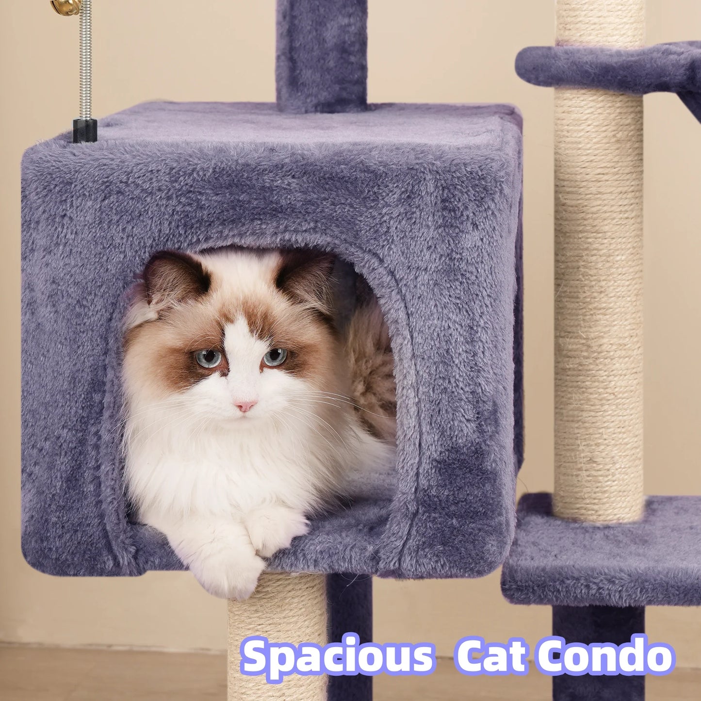 WK 35.43" Cat Tree Tower with Cat Scratching Posts,Cat Tower with Cat Condo and Toy Balls,Grey