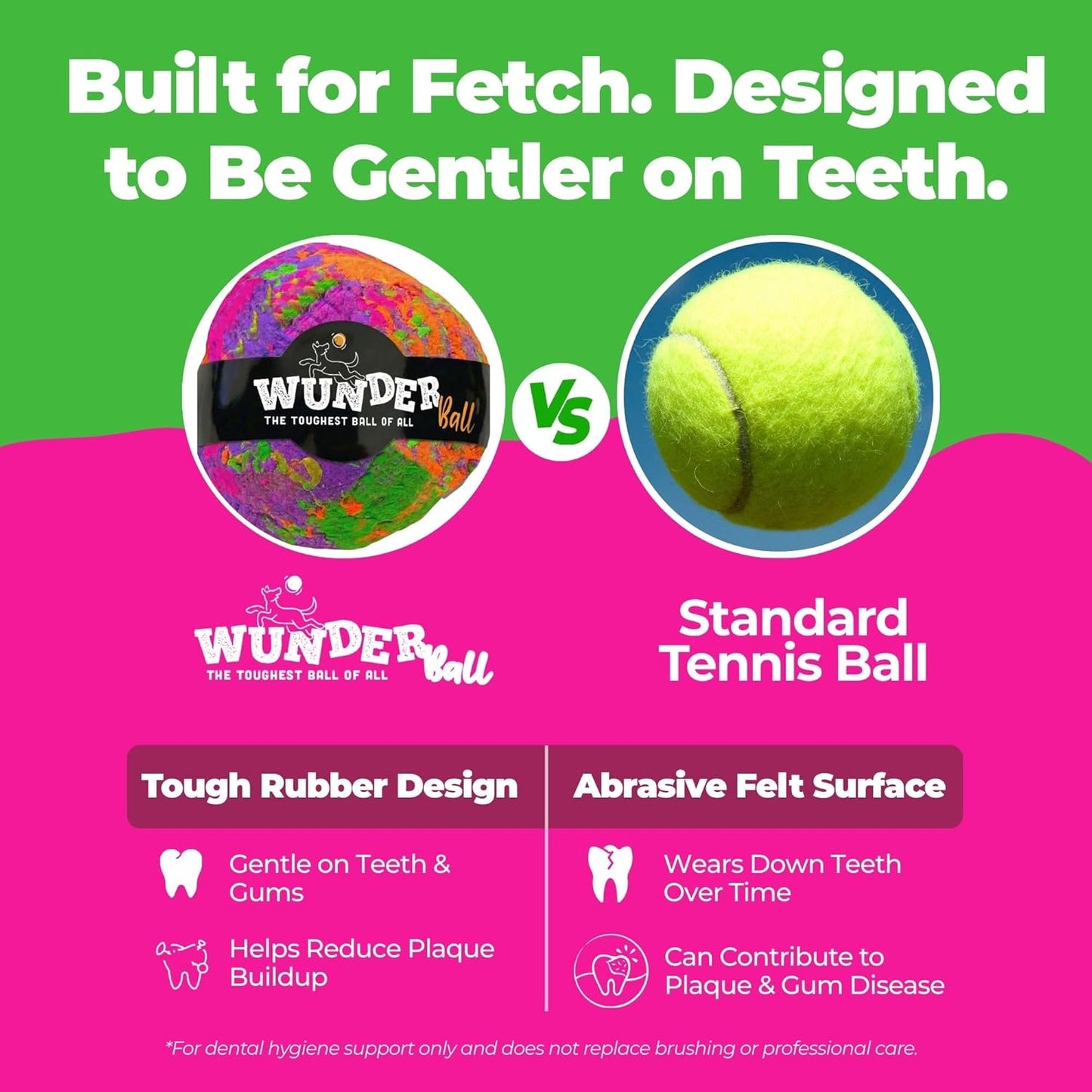 WUNDERball™ Natural Rubber Fetch Ball | Durable Floating Dog Toy for Aggressive Chewers