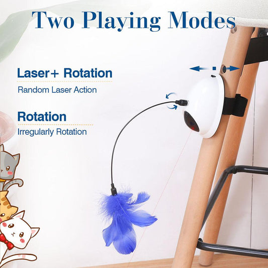 Automatic Interactive Cat Toy with Rotating Feather | Electric Cat Exercise & Enrichment Toy