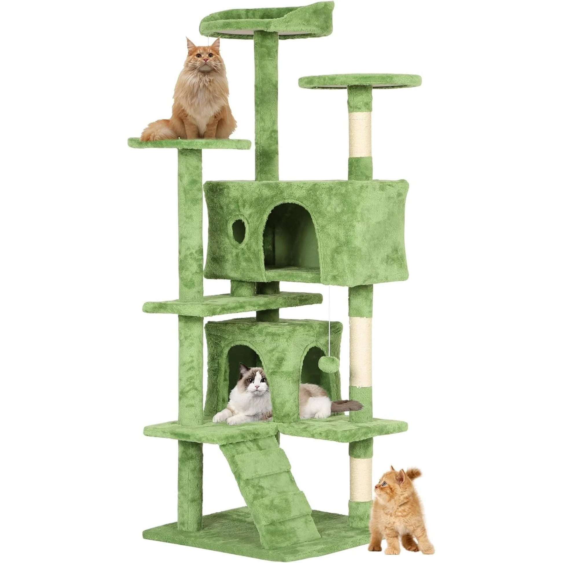 Bestpet 54In Cat Tree Tower with Cat Scratching Posts Stand House Cat Condo with Funny Toys Ashy