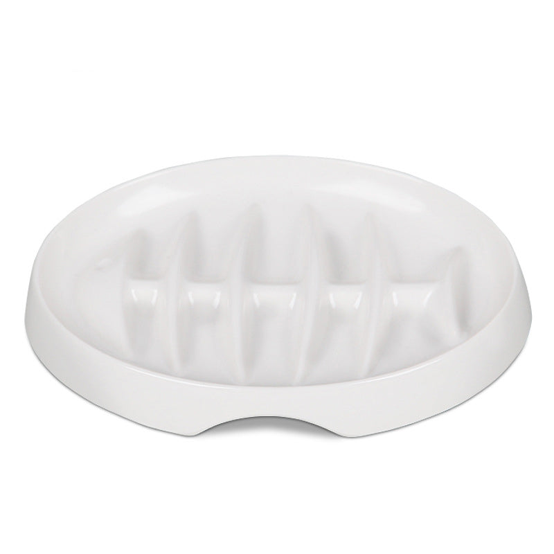Fishbone Slow Feeder Bowl for Cats & Small Dogs | Interactive Anti-Gulping Pet Feeding Dish
