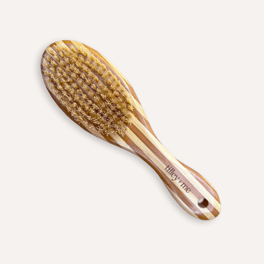 Tilley + Me Two-Sided Pet Brush | Bristle & Wire Dog & Cat Grooming Brush for Shedding & Detangling