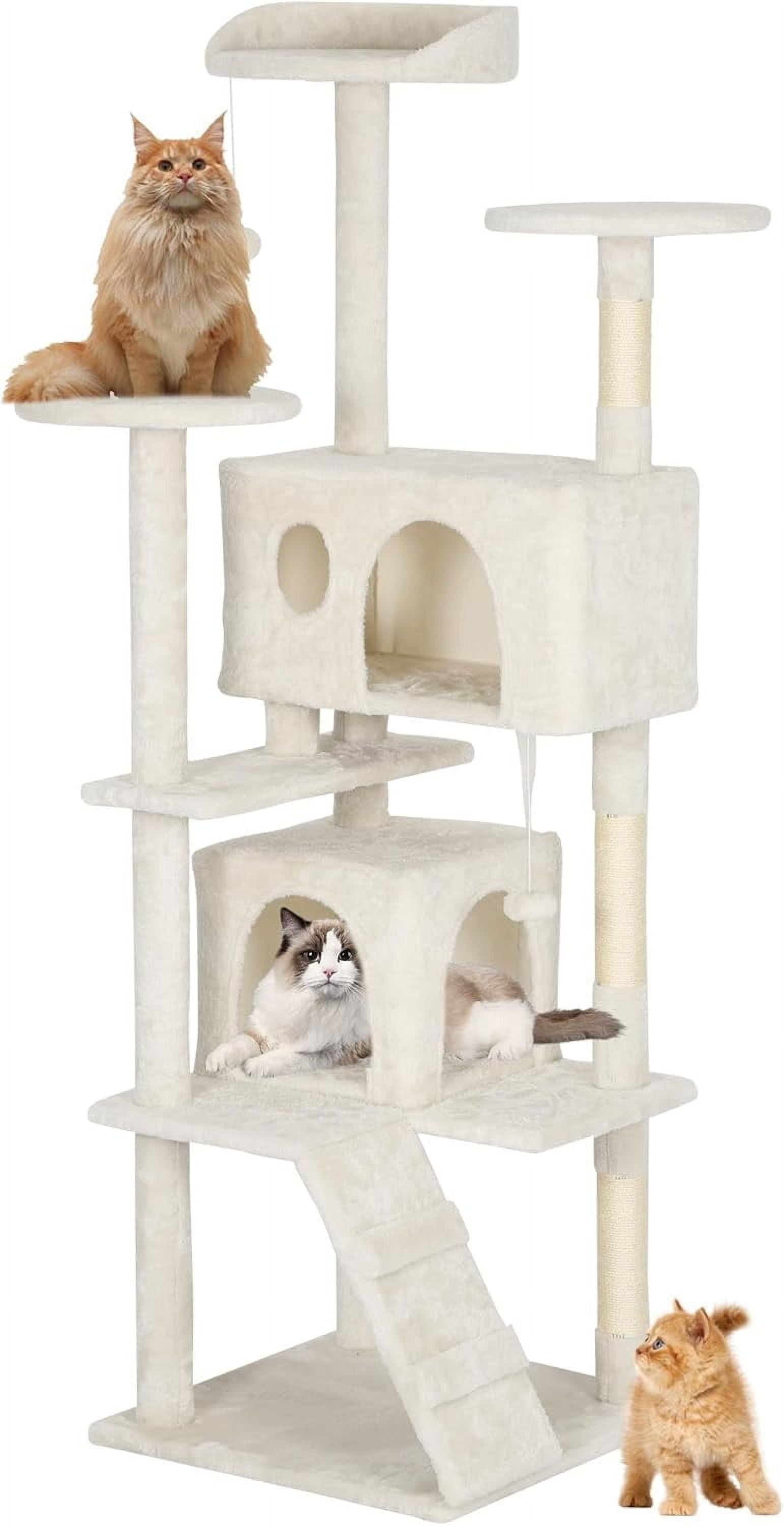 Bestpet 54In Cat Tree Tower with Cat Scratching Posts Stand House Cat Condo with Funny Toys Ashy