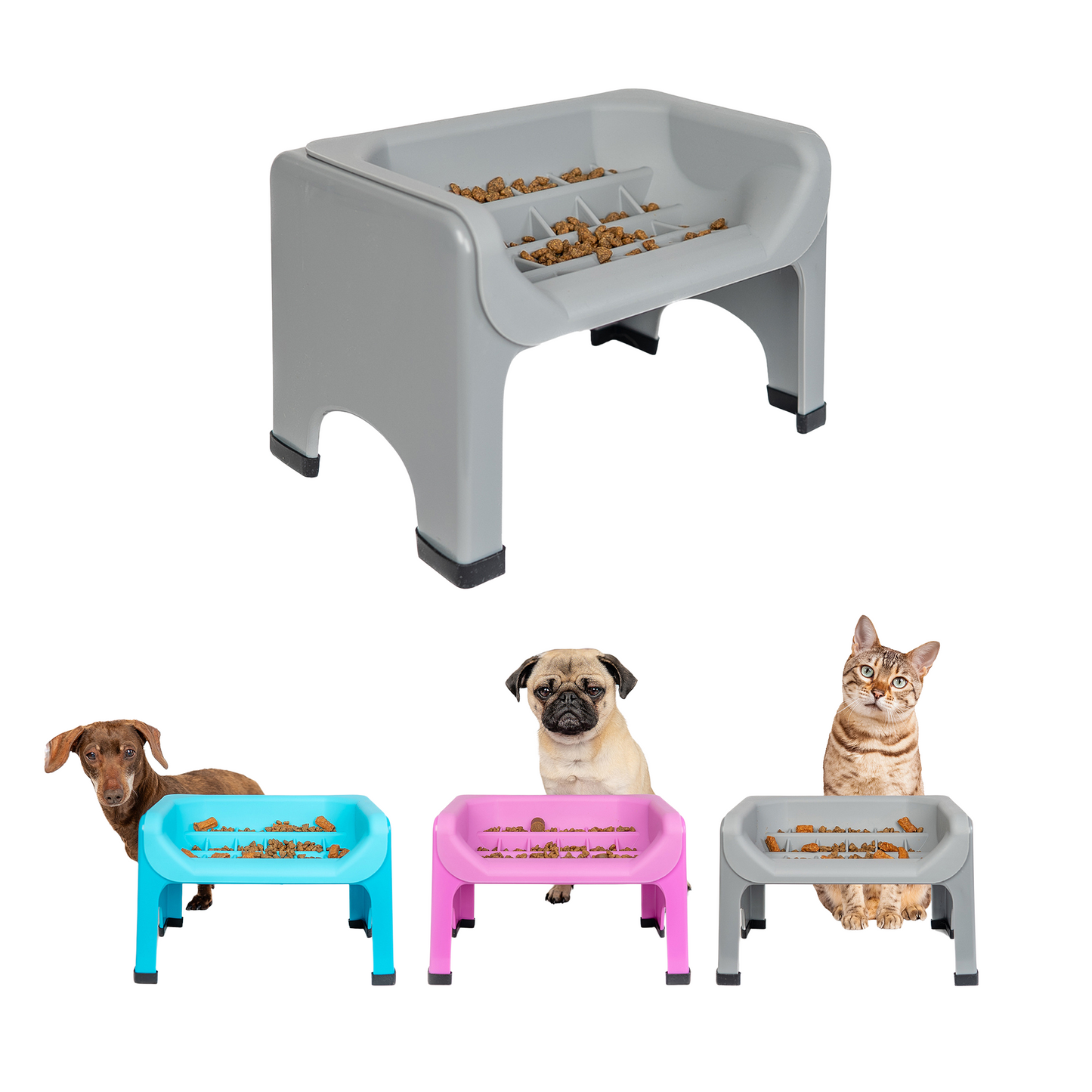 Elevated Slow Feeder Dog Bowl for Healthy Digestion & Mess-Free Feeding