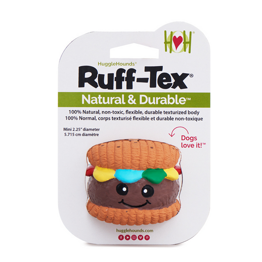 Big Buns Hamburger Ruff-Tex® Latex Dog Toy | Durable Squeaky Floating Fetch Toy