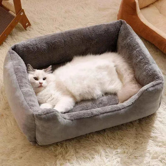 Ultra-Calming Plush Dog & Cat Bed | Washable Anti-Anxiety Faux Fur Pet Bed