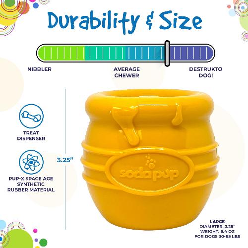Honey Pot Treat Dispenser Dog Toy | USA-Made Durable Enrichment Cup for Dogs