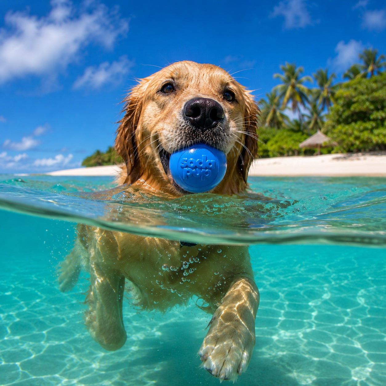 Durable Squeaky Dog Ball | USA-Made Floating Fetch & Chew Toy for Dogs