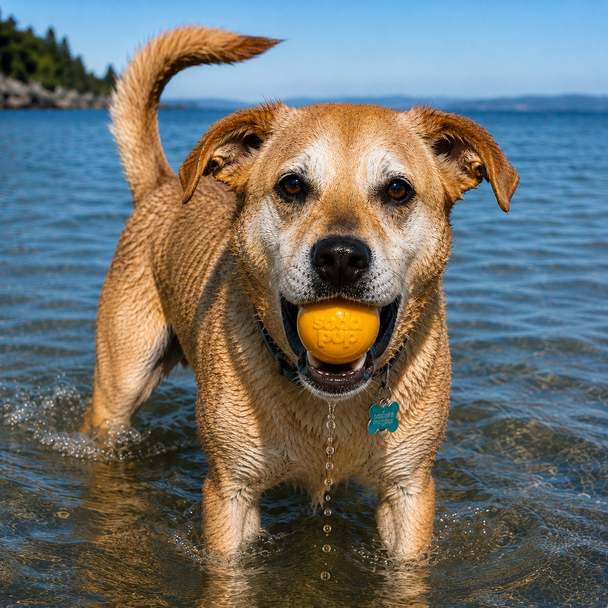 Durable Squeaky Dog Ball | USA-Made Floating Fetch & Chew Toy for Dogs