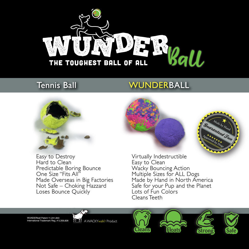 WUNDERball™ Natural Rubber Fetch Ball | Durable Floating Dog Toy for Aggressive Chewers