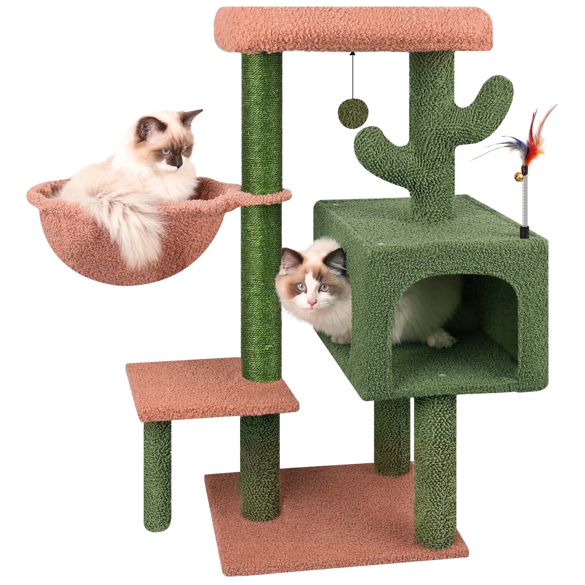 WK 35.43" Cat Tree Tower with Cat Scratching Posts,Cat Tower with Cat Condo and Toy Balls,Grey