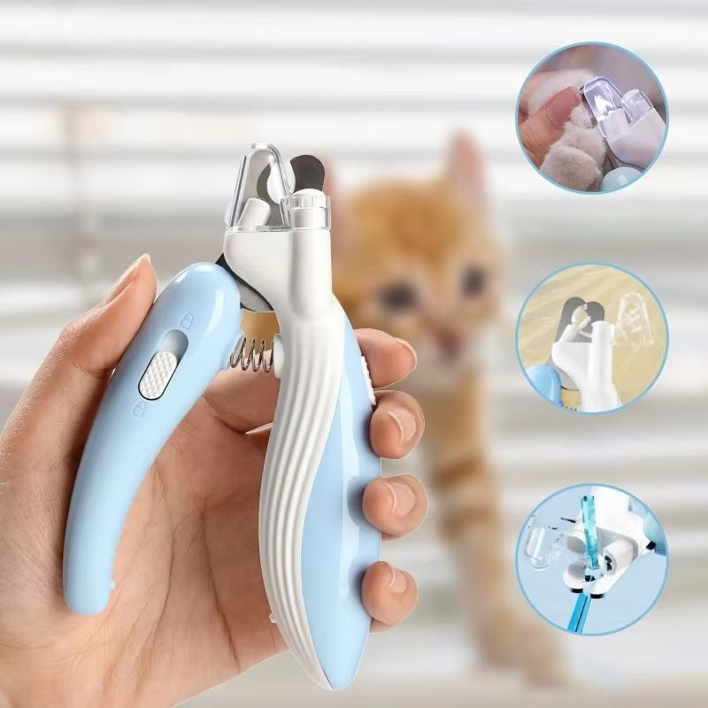 LED Dog & Cat Nail Clippers with Safety Light & Nail Catcher | Professional Pet Nail Trimmer