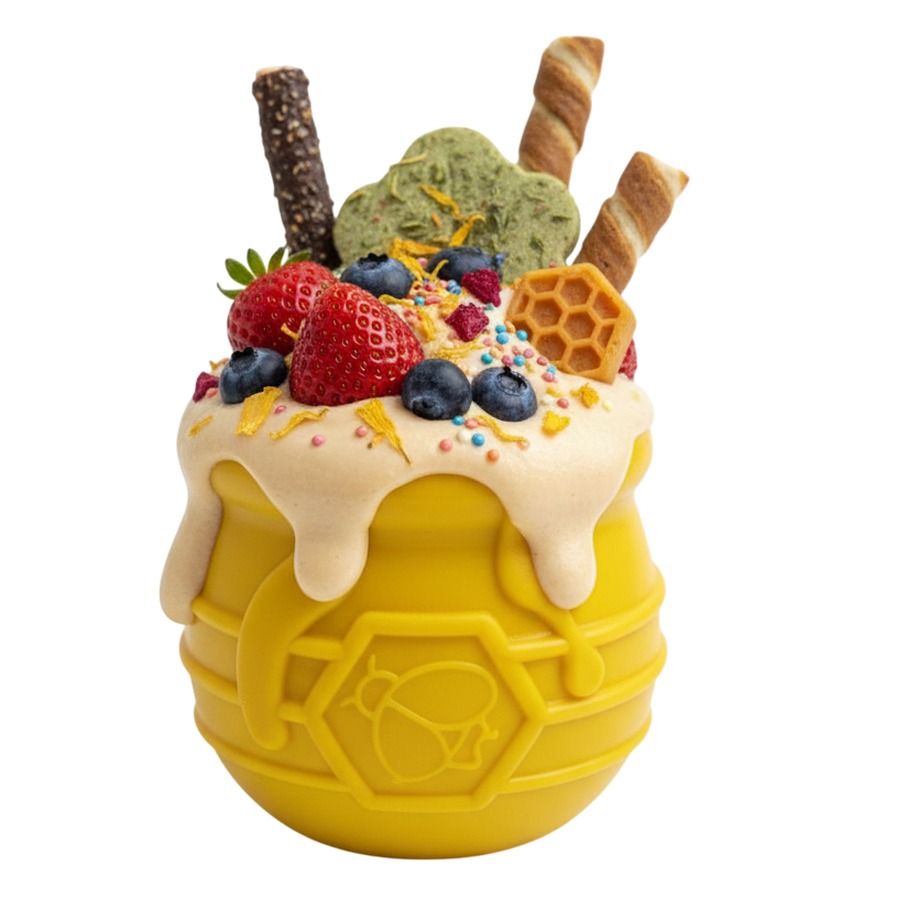 Honey Pot Treat Dispenser Dog Toy | USA-Made Durable Enrichment Cup for Dogs