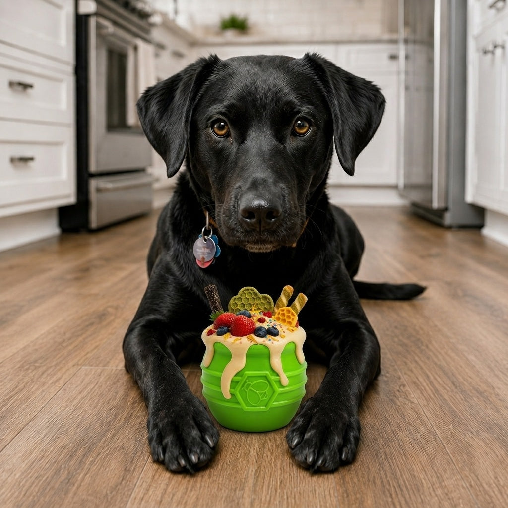 Honey Pot Treat Dispenser Dog Toy | USA-Made Durable Enrichment Cup for Dogs