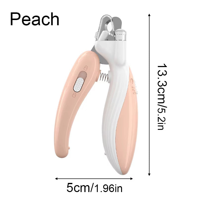LED Dog & Cat Nail Clippers with Safety Light & Nail Catcher | Professional Pet Nail Trimmer
