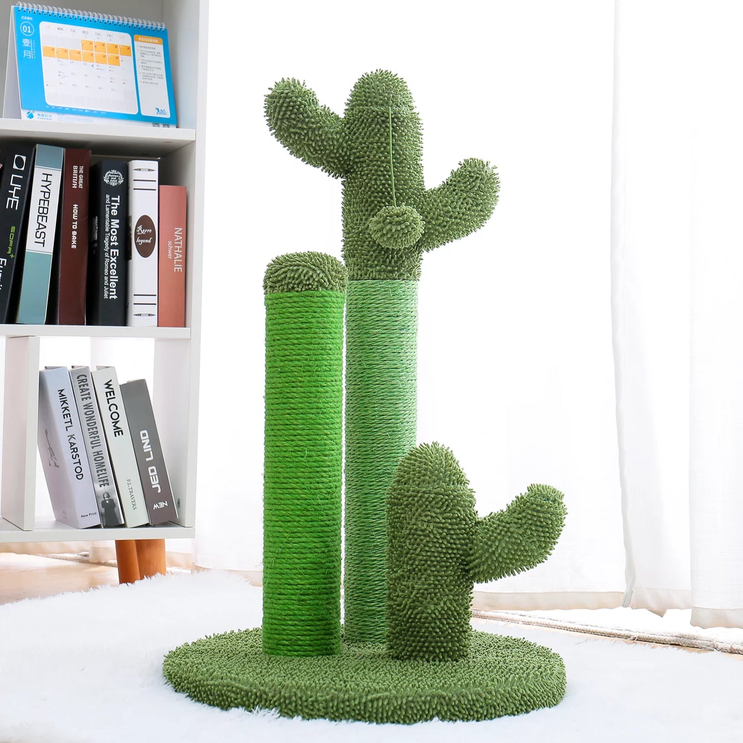 PAWZ Road 23" Cactus Cat Scratching Posts Medium Sisal Cat Scratcher,Green
