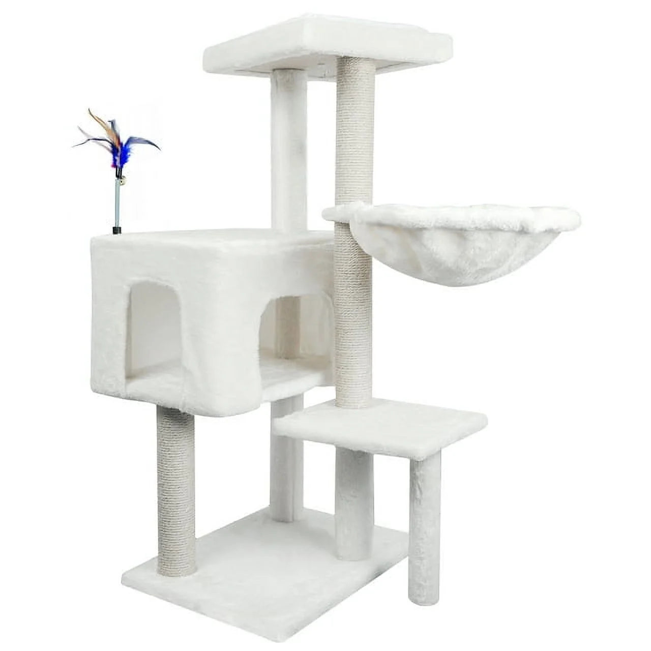WK 35.43" Cat Tree Tower with Cat Scratching Posts,Cat Tower with Cat Condo and Toy Balls,Grey