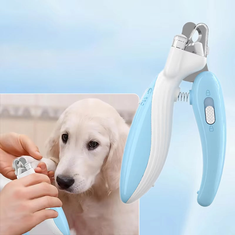 LED Dog & Cat Nail Clippers with Safety Light & Nail Catcher | Professional Pet Nail Trimmer