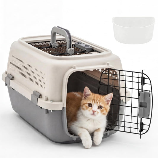 Airline Approved Pet Carrier for Small Dogs & Cats | Hard-Sided Travel Crate with Top & Front Access