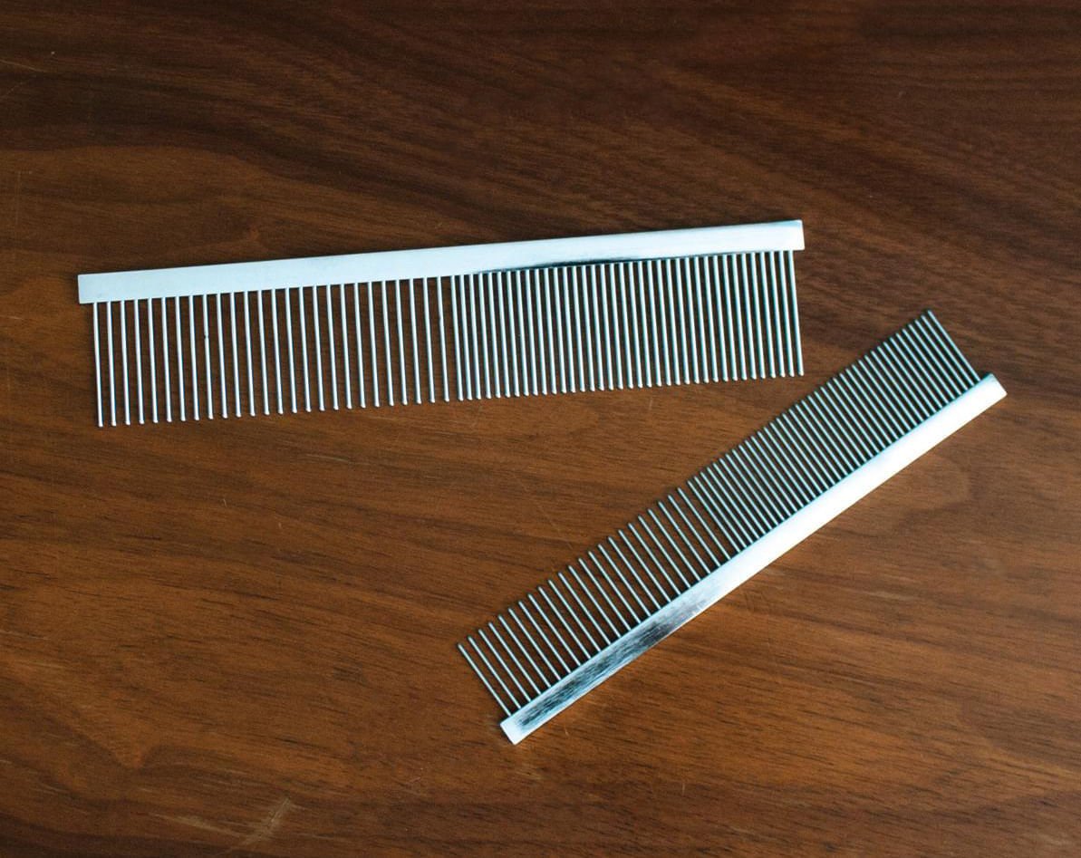 Fine & Wide Tooth Pet Comb for Removing Tangles and Loose Fur