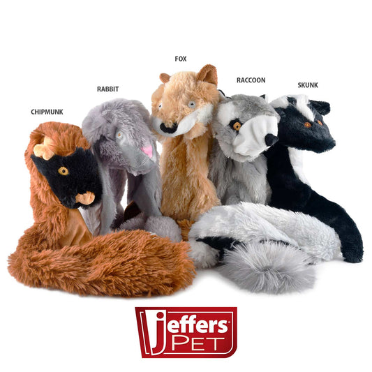 Jeffers Thinnies 21-Inch Unstuffed Plush Dog Toy | Floppy Squeaky Tug Toy with Optional Rope