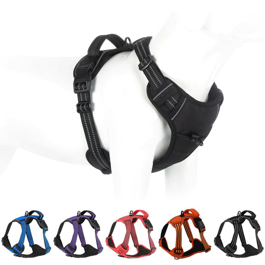 Reflective No-Pull Dog Harness | Adjustable Padded Front & Back Clip Harness