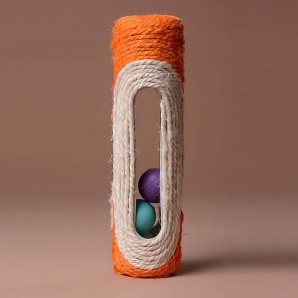 Interactive Sisal Cat Scratching Roller with 3 Rolling Balls | Scratch & Play Toy for Indoor Cats