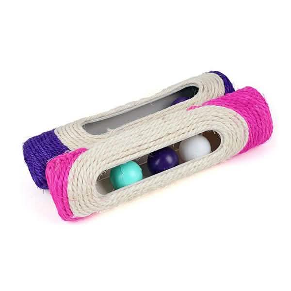 Interactive Sisal Cat Scratching Roller with 3 Rolling Balls | Scratch & Play Toy for Indoor Cats