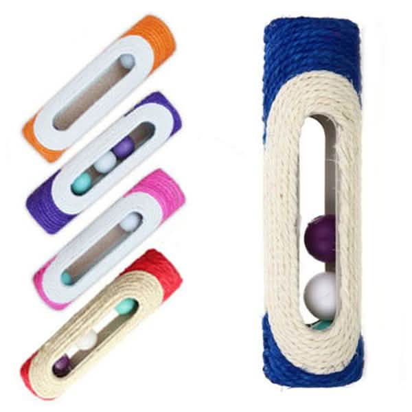 Interactive Sisal Cat Scratching Roller with 3 Rolling Balls | Scratch & Play Toy for Indoor Cats