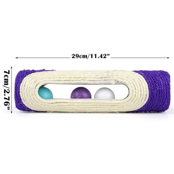 Interactive Sisal Cat Scratching Roller with 3 Rolling Balls | Scratch & Play Toy for Indoor Cats