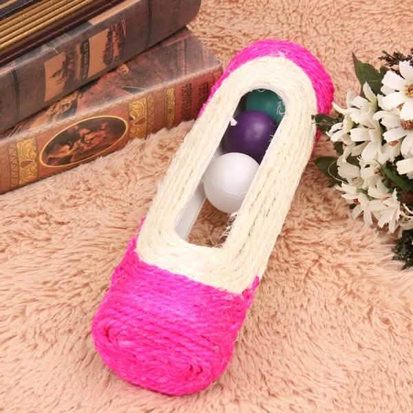Interactive Sisal Cat Scratching Roller with 3 Rolling Balls | Scratch & Play Toy for Indoor Cats