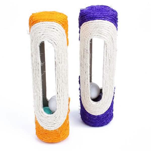 Interactive Sisal Cat Scratching Roller with 3 Rolling Balls | Scratch & Play Toy for Indoor Cats