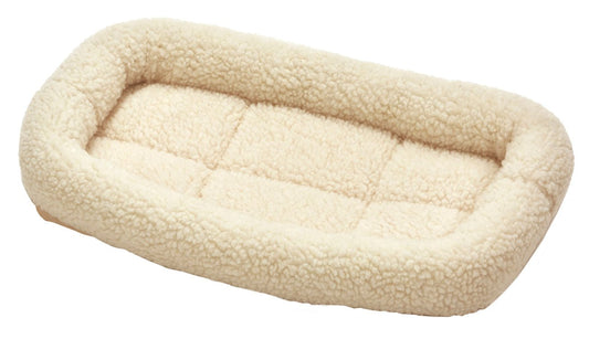 Pet Lodge Plush Fleece Crate Bed | Washable Dog & Cat Cushion with Bolster