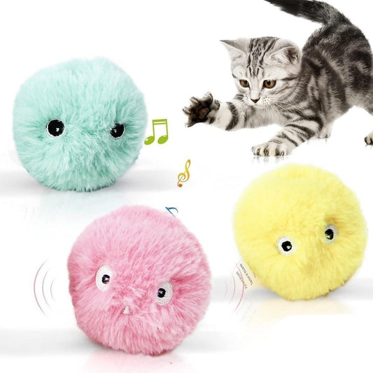 Interactive Chirping Cat Ball Toys with Catnip – Plush Sound Balls for Indoor Cats