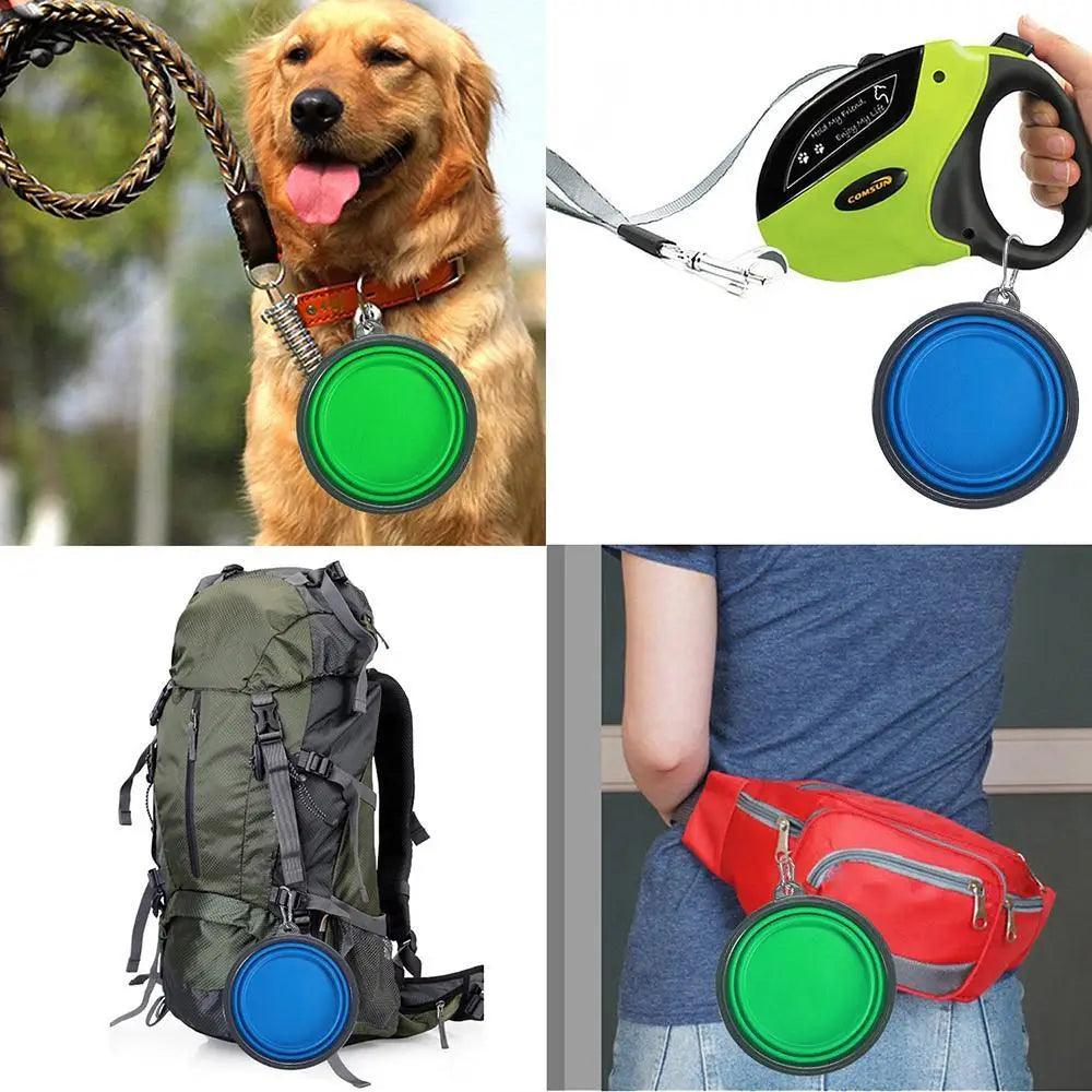 Collapsible Pet Travel Bowl for Dogs & Cats (Portable Silicone)