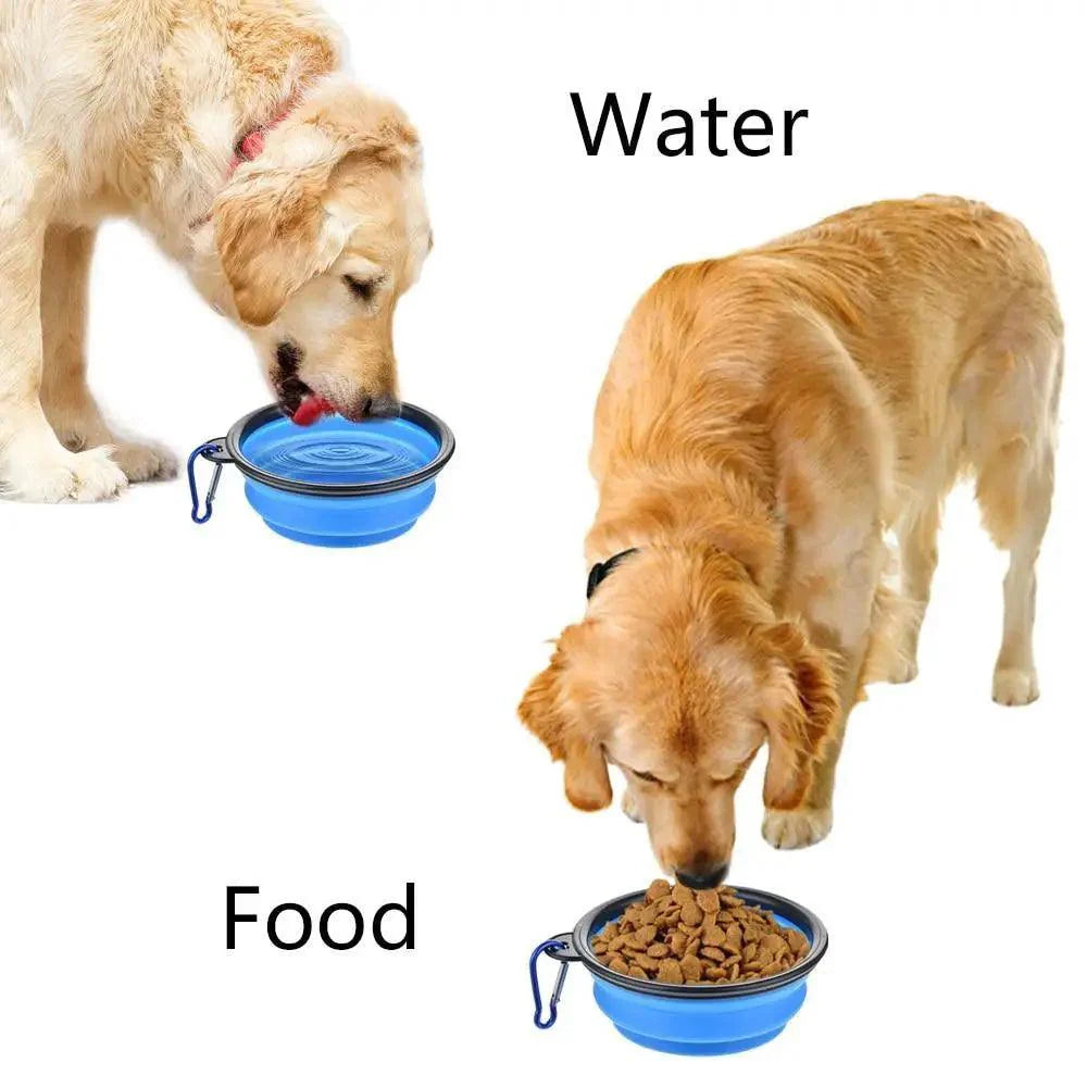 Collapsible Pet Travel Bowl for Dogs & Cats (Portable Silicone)