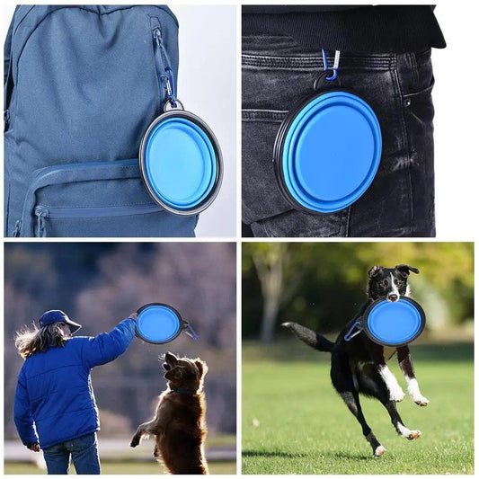 Collapsible Pet Travel Bowl for Dogs & Cats (Portable Silicone)