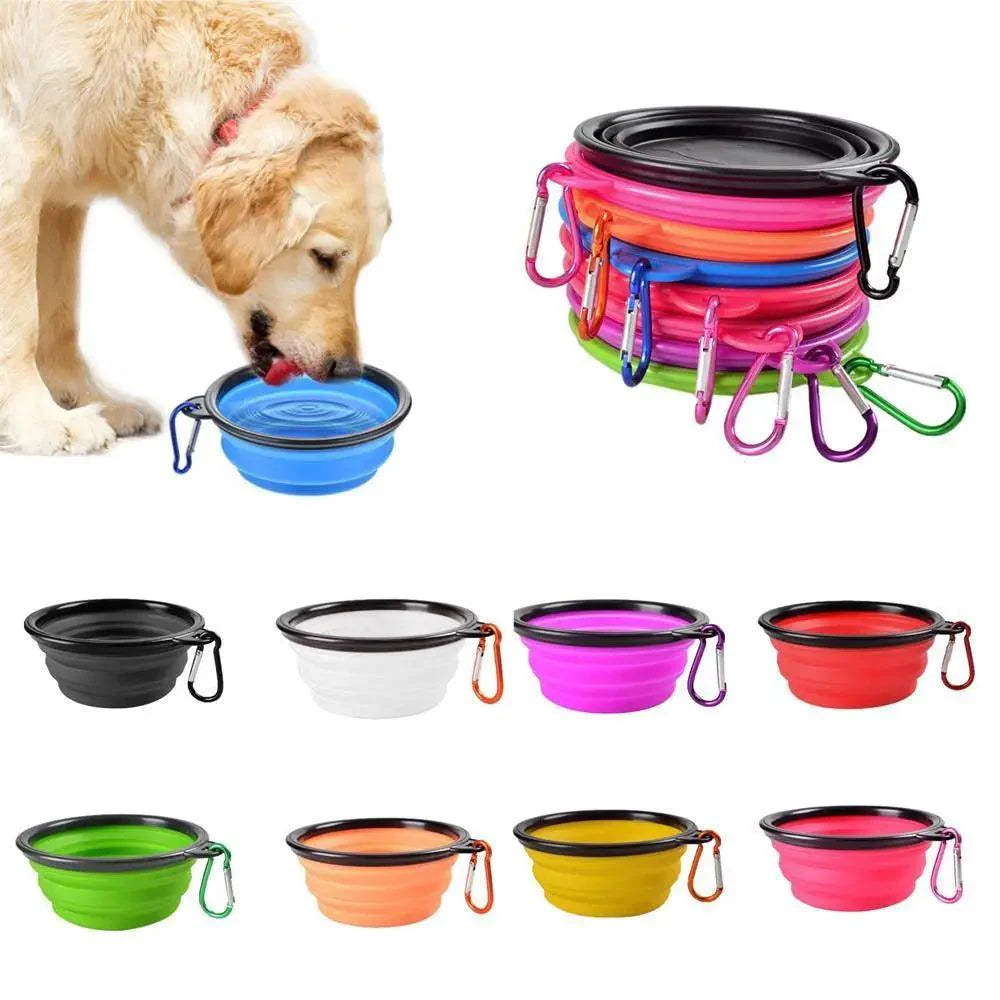Collapsible Pet Travel Bowl for Dogs & Cats (Portable Silicone)